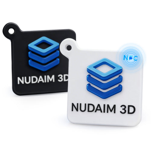 Nudaim3D NFC - Schlüsselanhänger|Digitale Visitenkarte, NFC - Tag, RFID - Badge|NTAG Chip, wartungsfrei|45 x 45 mm, PLA rec ycelbar, wasserfest|Für Messen, Events, Networking|3D - Druck